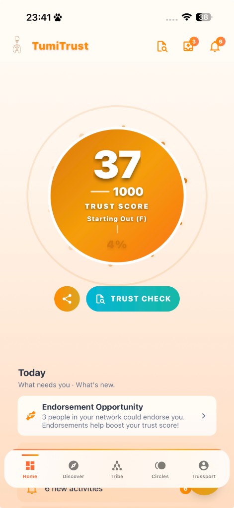 Home — trust score and Trust check
